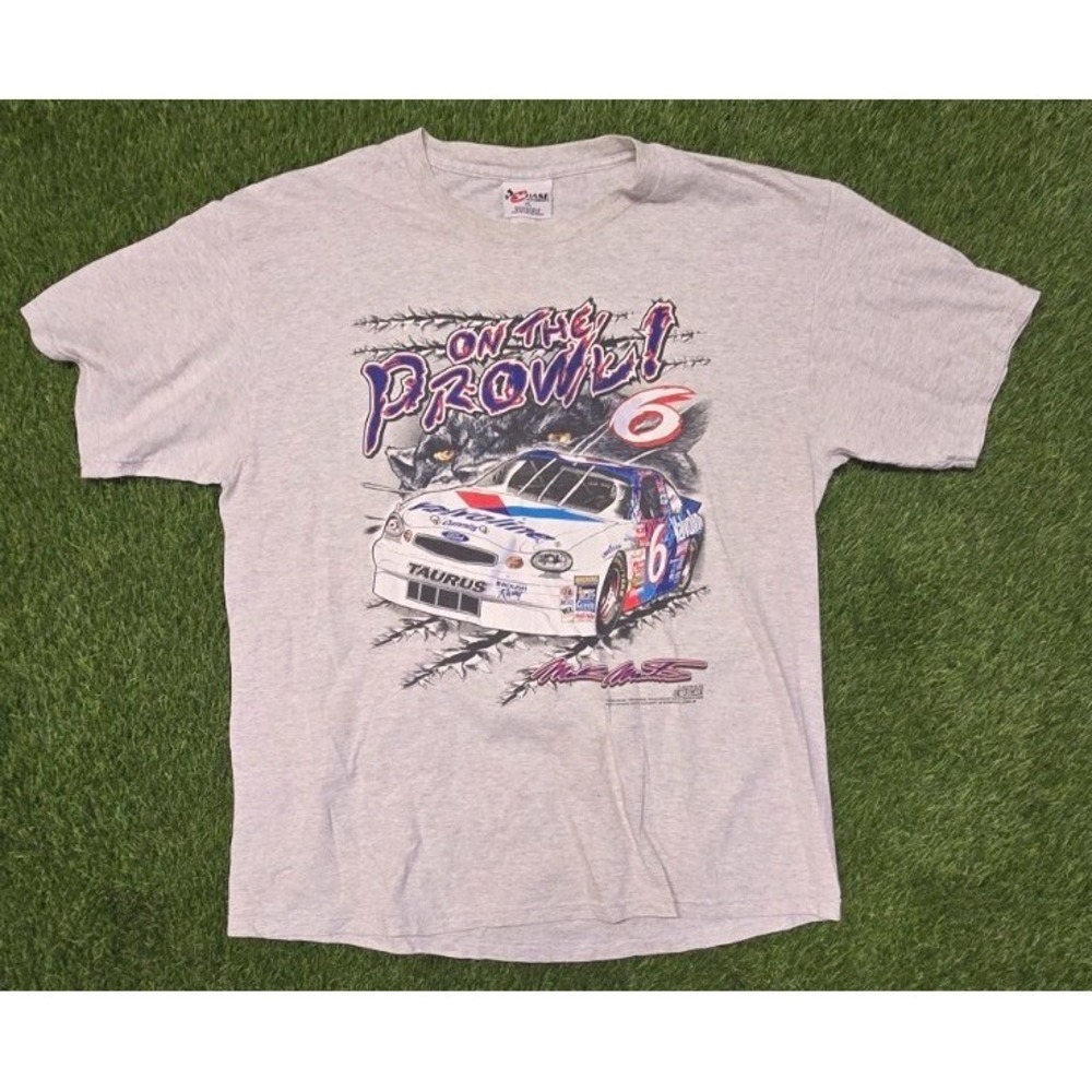 VINTAGE Mark Martin On The Prowl NASCAR Racing Shirt Men's Size XL 90s